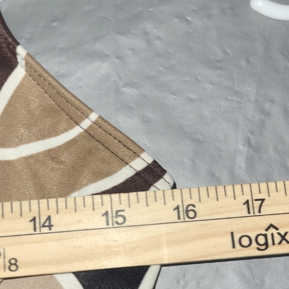 Swimwear Tank Top Brown Tan Cream Circle Cinch Built In Bra Coastal Cool Boho - Picture 2 of 7